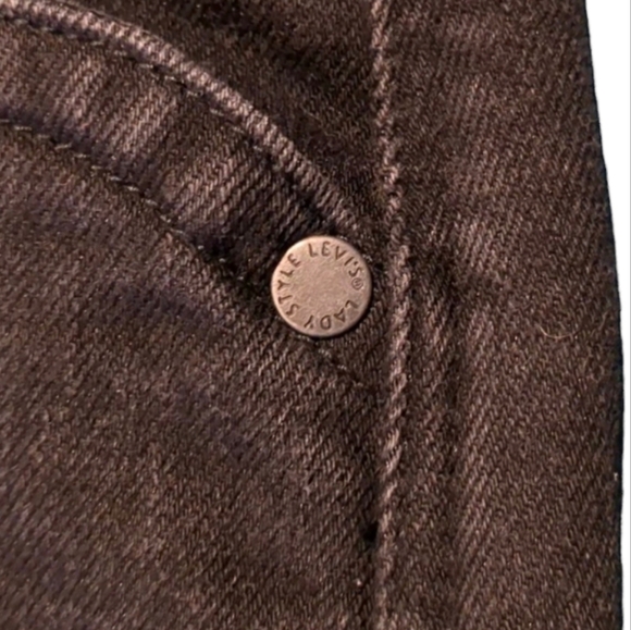 LEVI'S Lady Style Black Denim Skirt Rhinestones Size W27 - Picture 9 of 16